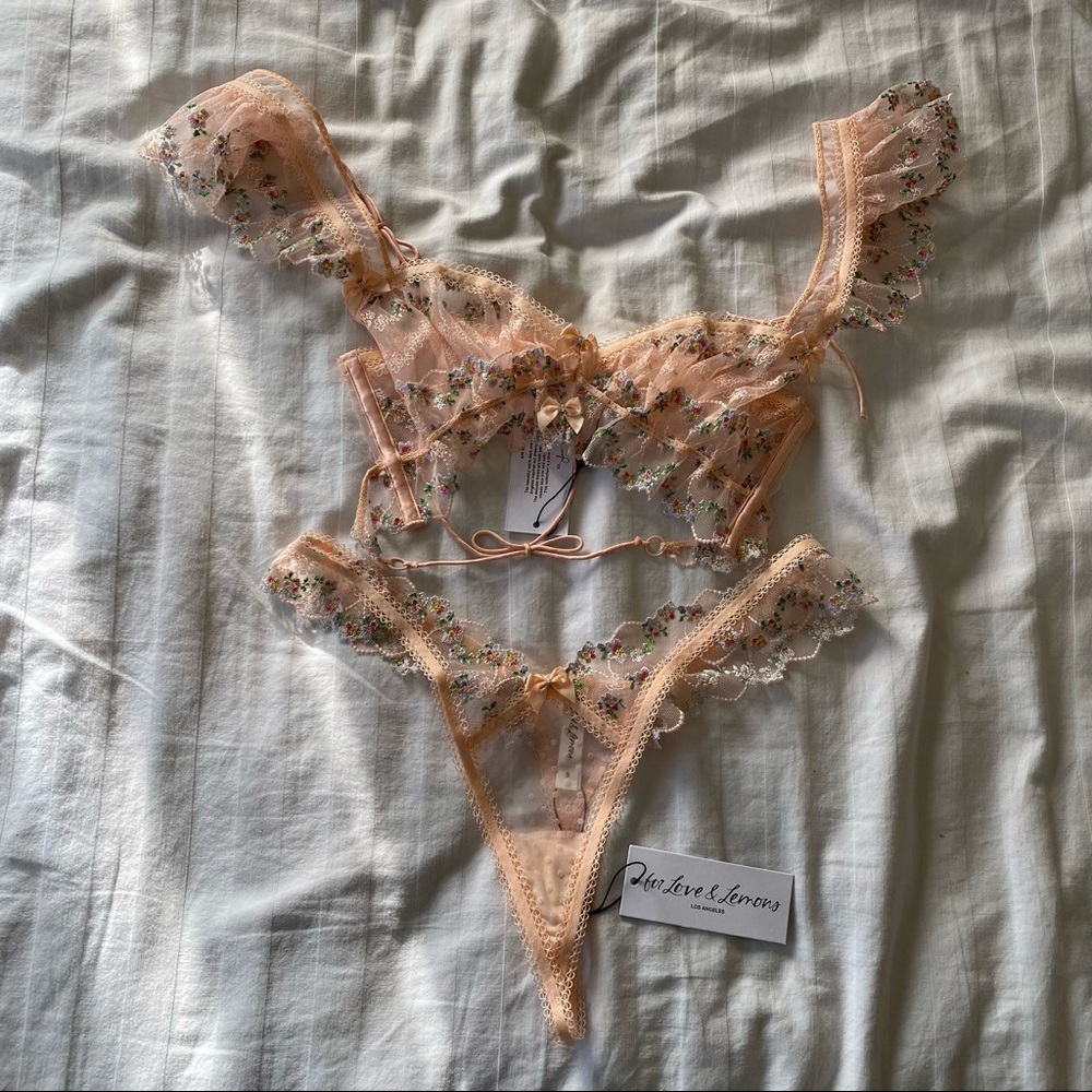 VS x FLL Emma Embroidered bra & thong panty set - Picture 2 of 10